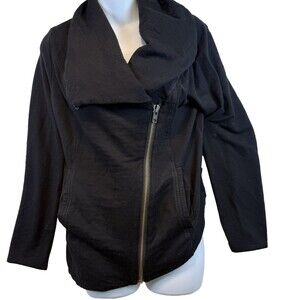 Helmut Lang Women’s Asymmetrical Zip Jacket Charcoal Gray Quiet Luxury Size L